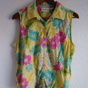 Sunbay Cottons Floral Print Tank Size Large